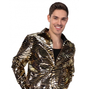 Adult Deluxe 70s Disco Tiger Print Shirt - New Year's Eve Costumes